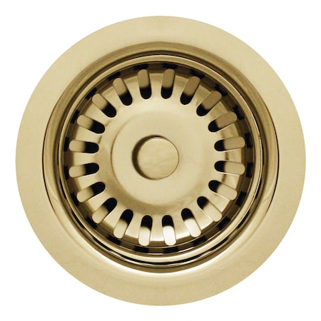 Whitehaus 3.5" Basket Strainer, Polished Brass RNW35-B